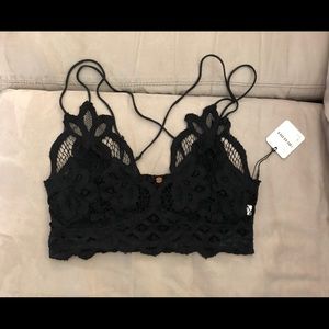 Free People Adella Bralette Black Size Small- NWT